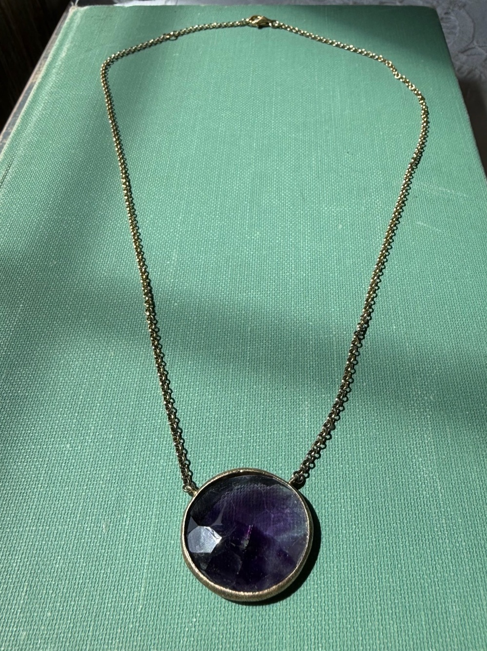 925 Gold Vermeil Amythest pendant necklace
